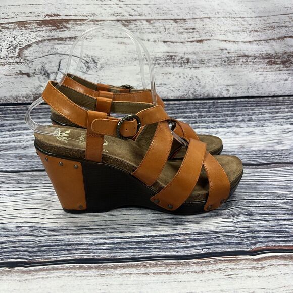 NEW Dansko Frida Orange Leather Strappy Wedge Sandals, Women’s Size 39 / 9 - Picture 1 of 8